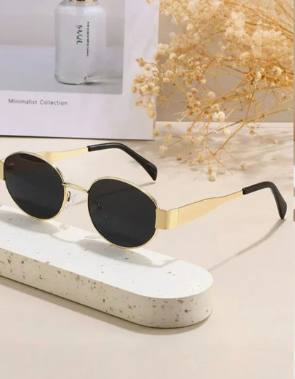 Vintage Oval Metal Frame Glasses