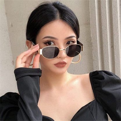 Vintage Oval Metal Frame Glasses