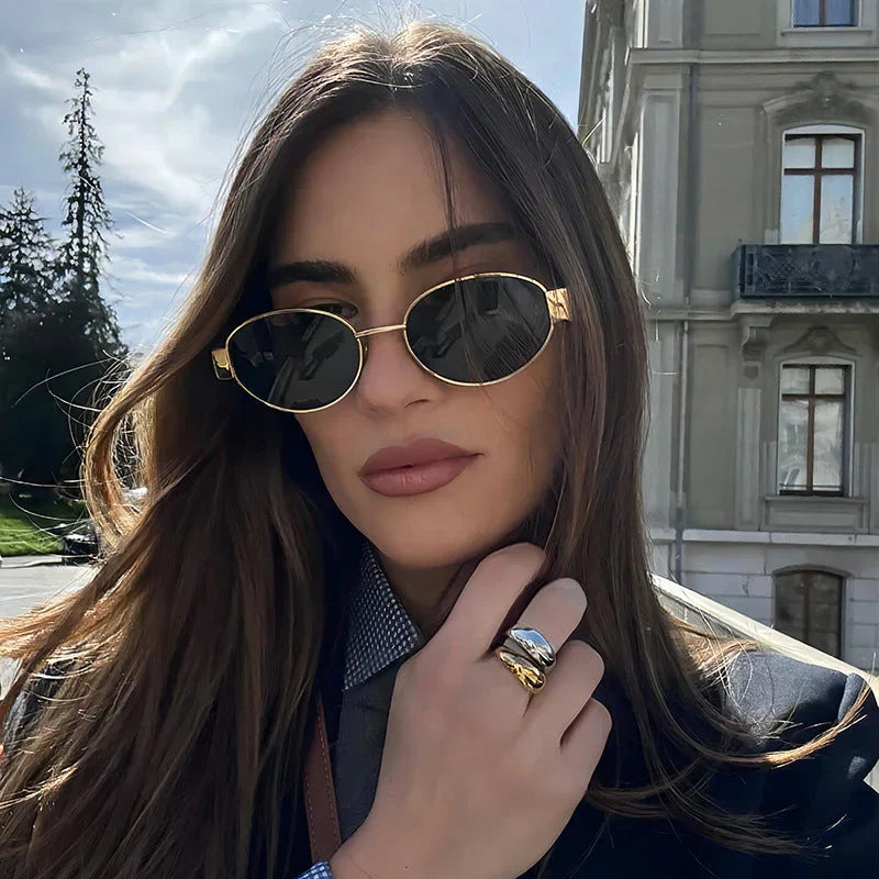 Vintage Oval Metal Frame Glasses