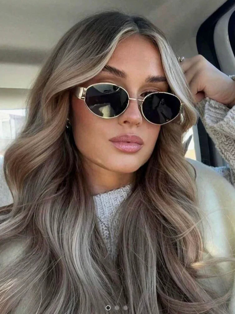 Vintage Oval Metal Frame Glasses
